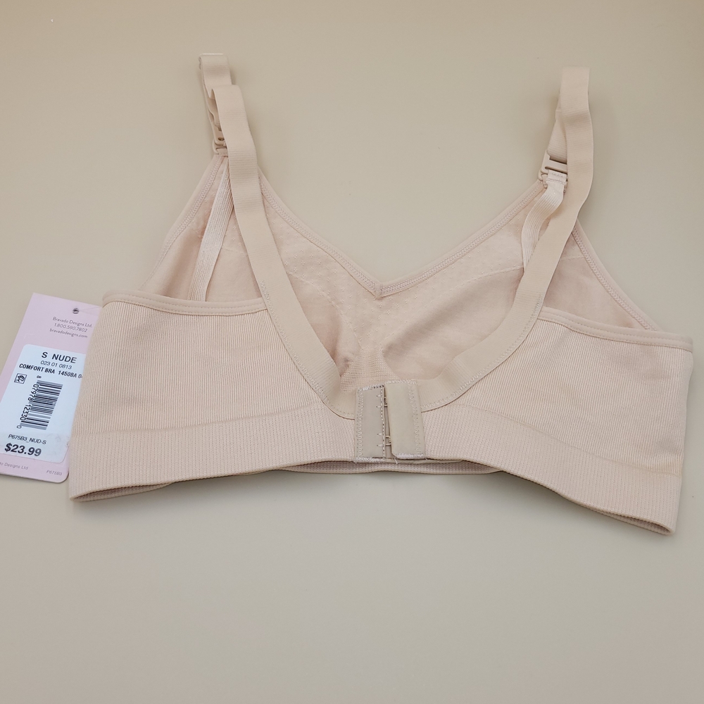 Bravado Basics Nursing Bra Small Beige Rear Closure Front Release Hooks NWT - Picture 4 of 4